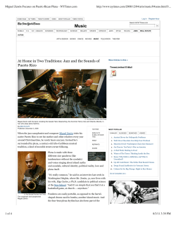 Miguel Zen&oacute;n Focuses on Puerto Rican Plena