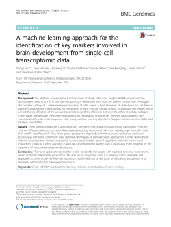 A machine learning approach for the identification of key markers