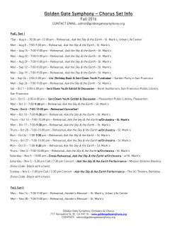 Golden Gate Symphony &ndash; Chorus Set Info
