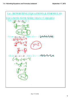 1.4 - Rewriting Equations and Formulas.notebook