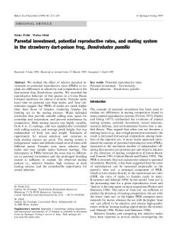 Parental investment, potential reproductive rates, and mating system