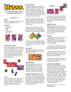 RULES OF PLAY OBJECT CONTENTS: HOW TO BUILD A SNAKE