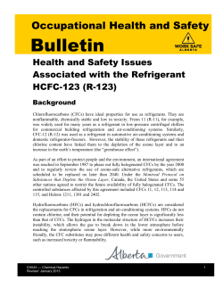Health and safety issues associated with the refrigerant HCFC-123