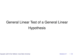 General Linear Test of a General Linear Hypothesis
