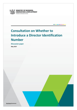 Consultation on Whether to Introduce a Director Identification
