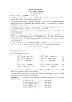 Sample Exam Solutions