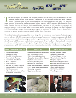 The SpecPro Group is an alliance of four companies