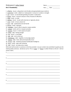 Shakespeare`s Julius Caesar Act 2 Vocabulary
