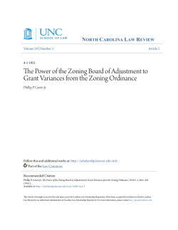 The Power of the Zoning Board of Adjustment to Grant Variances