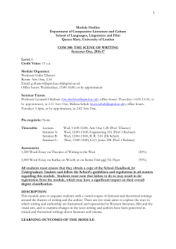 COM300 The Scene of Writing 2016-17 - QMplus