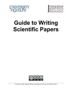 Guide to Writing Scientific Papers
