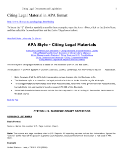 Citing Legal Material in APA format