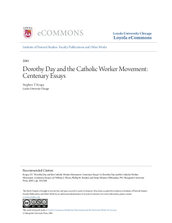 Dorothy Day and the Catholic Worker Movement: Centenary Essays