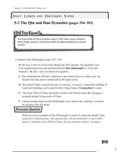 5-3 The Qin and Han Dynasties (pages 294&ndash;303)