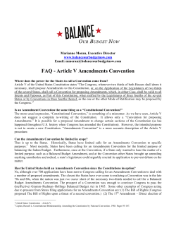 FAQ - Article V Amendments Convention