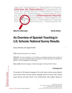An Overview of Spanish Teaching in U.S. Schools: National Survey