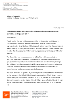 Letter to the Minister for Social Services and Public Health, 12