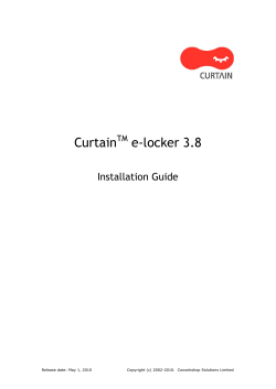 Curtain e-locker 3.8 Installation Guide