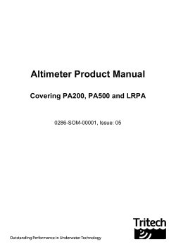 Altimeter Product Manual - Covering PA200, PA500 and LRPA