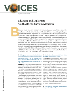 Educator and Diplomat: South Africa`s Barbara Masekela