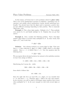Place Value Problems