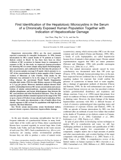 First Identification of the Hepatotoxic Microcystins