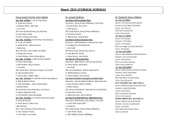March 2013 LITURGICAL SCHEDULE