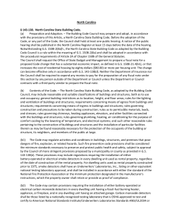 North Carolina &sect; 143-138. North Carolina State Building Code. (a