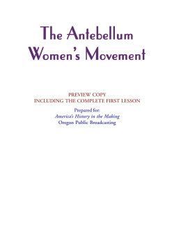 The Antebellum Women`s Movement, 1820-1860