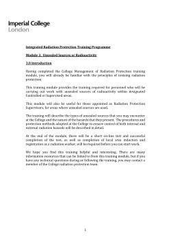 1 Integrated Radiation Protection Training Programme Module 3