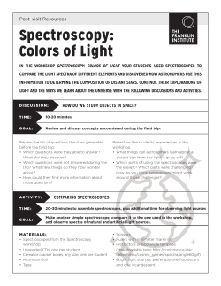 Spectroscopy: Colors of Light