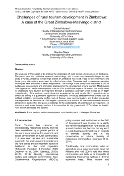 Challenges of rural tourism development in Zimbabwe: A case of the