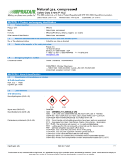 Natural Gas, Compressed Safety Data Sheet SDS P4627