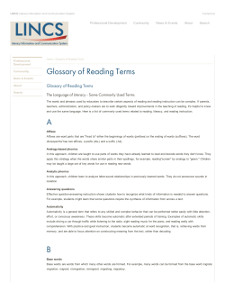 Glossary of Reading Terms AB