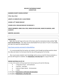 Biology Partnership Grant Lesson Plan