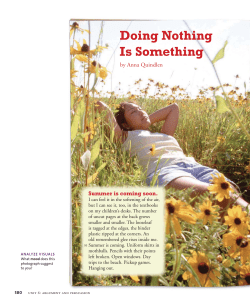 Doing Nothing Is Something