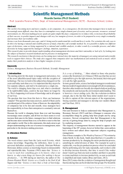 Scientific Management Methods