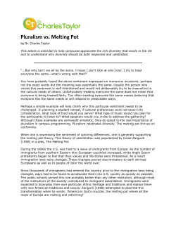 Pluralism vs. Melting Pot
