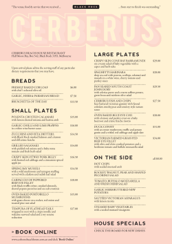 small plates breads house specials large plates