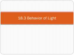 18.3 Behavior of Light
