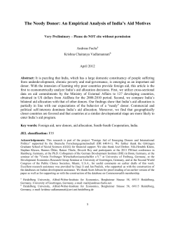 The Needy Donor: An Empirical Analysis of India`s Aid Motives