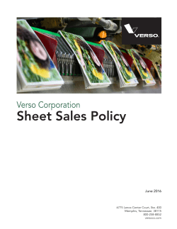 Sheet Sales Policy - Verso Corporation