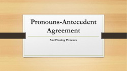 Pronouns-Antecedent Agreement