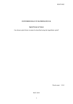 EXTENDED ESSAY IN MATHEMATICS SL Spiral Forms