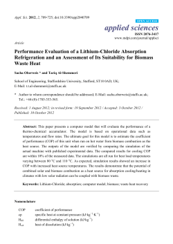 Performance Evaluation of a Lithium-Chloride Absorption