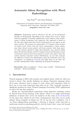 Automatic Idiom Recognition with Word Embeddings