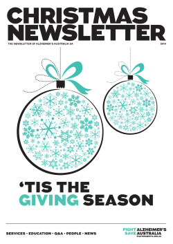 Newsletter Christmas 2014 - Alzheimer`s Australia SA