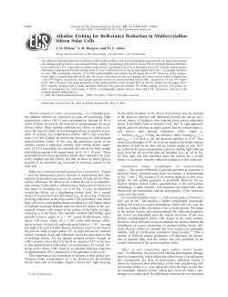 Alkaline Etching for Reflectance Reduction in Multicrystalline Silicon