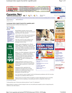 Page 1 of 3 Landscaper takes organic beyond the vegetable patch 7