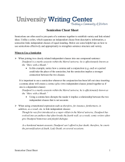Semicolon Cheat Sheet